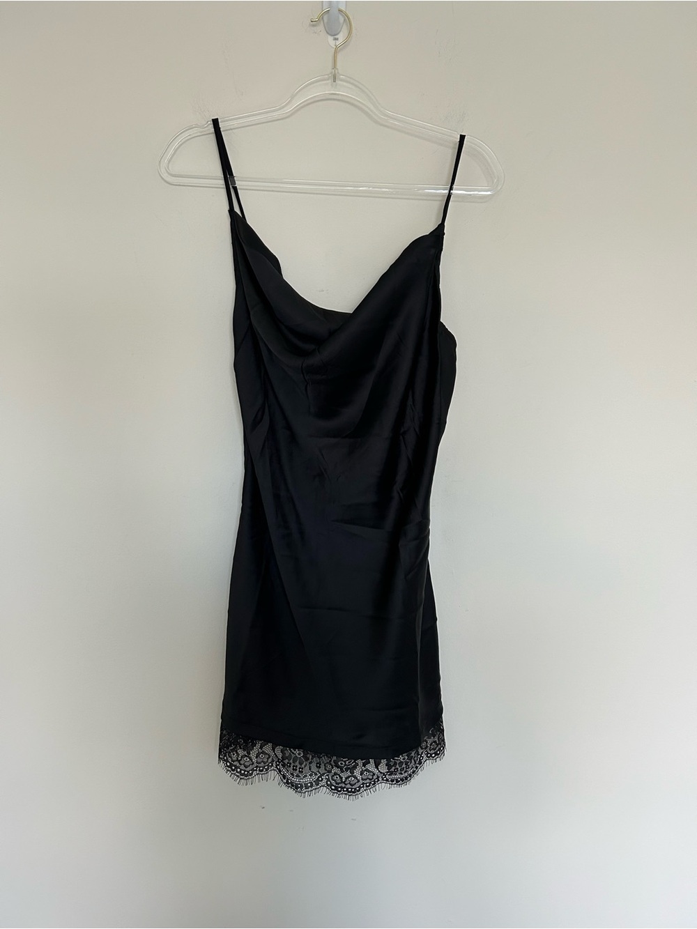 Urban Outfitters Out From Under Satin Slip Dress Black M Lace Goodnight Kiss
